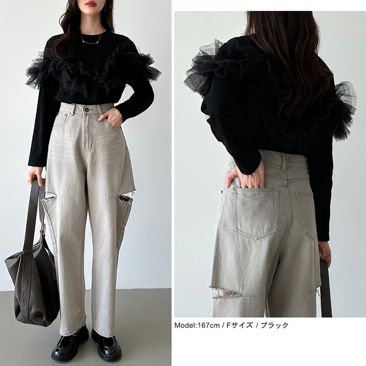 チュールドッキングトップス 2wayチュール ロンT | COCOMOMO | 詳細画像16 