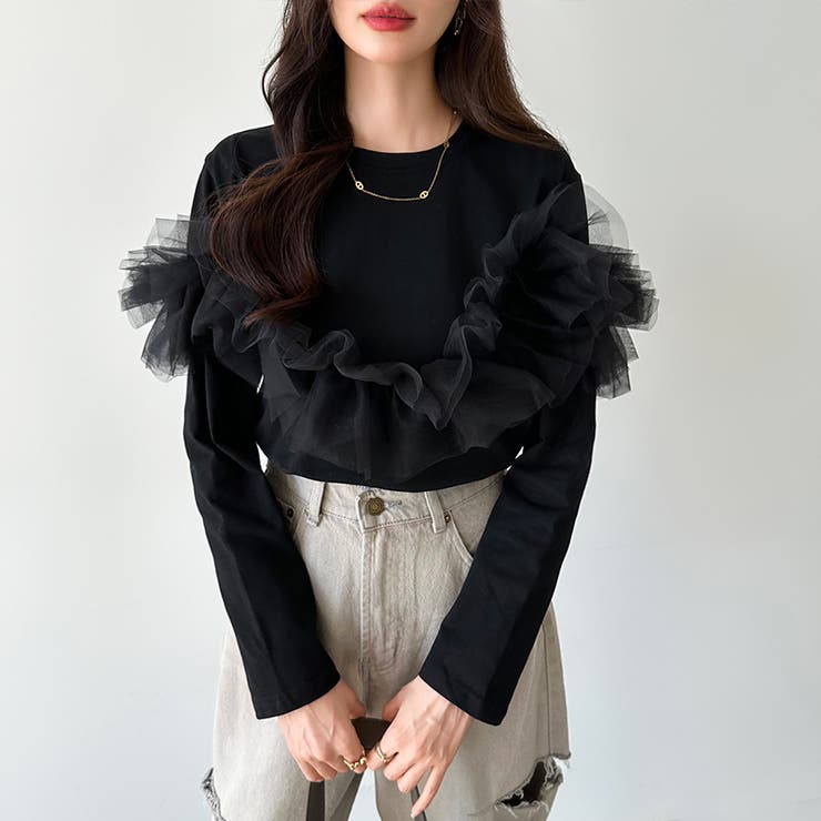 チュールドッキングトップス 2wayチュール ロンT[品番：COCW0006143