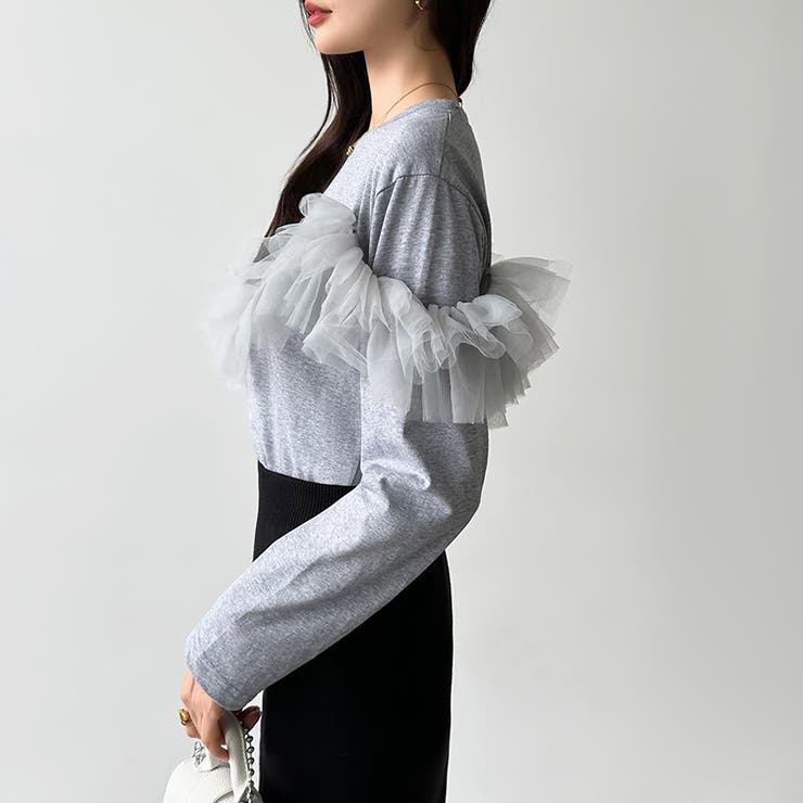 チュールドッキングトップス 2wayチュール ロンT | COCOMOMO | 詳細画像5 