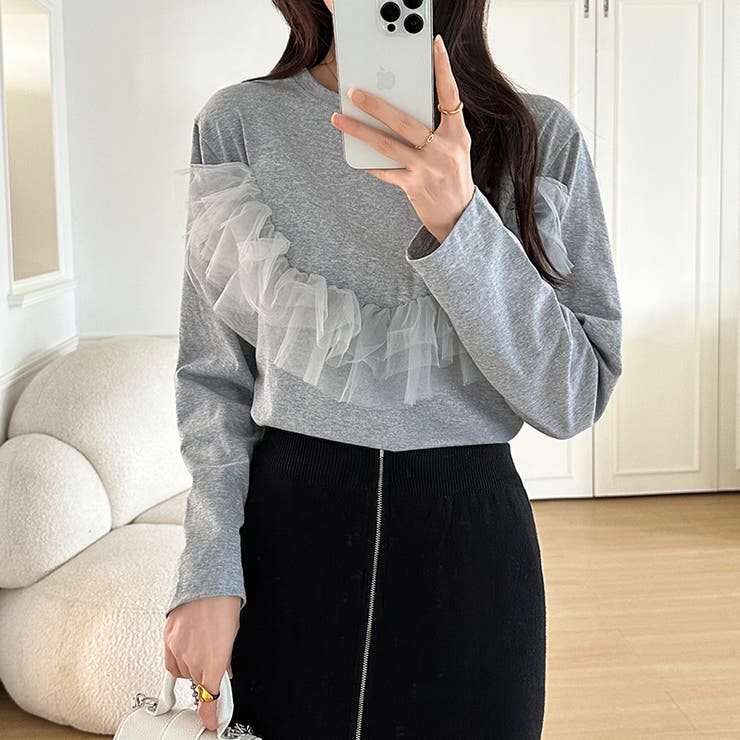 チュールドッキングトップス 2wayチュール ロンT | COCOMOMO | 詳細画像7 