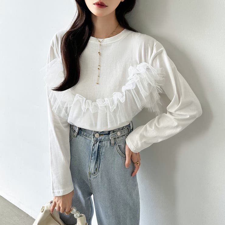 チュールドッキングトップス 2wayチュール ロンT | COCOMOMO | 詳細画像9 