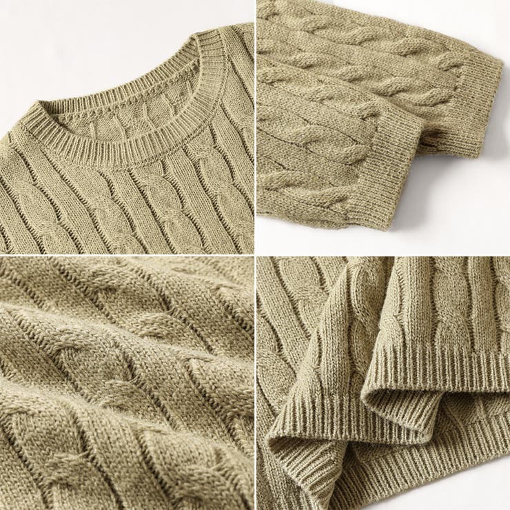 ケーブルニット ショート丈 ニットセーター | COCOMOMO | 詳細画像10 