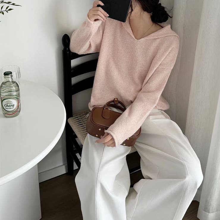 セーラーカラーニット Vネック プルオーバーニット | COCOMOMO | 詳細画像8 