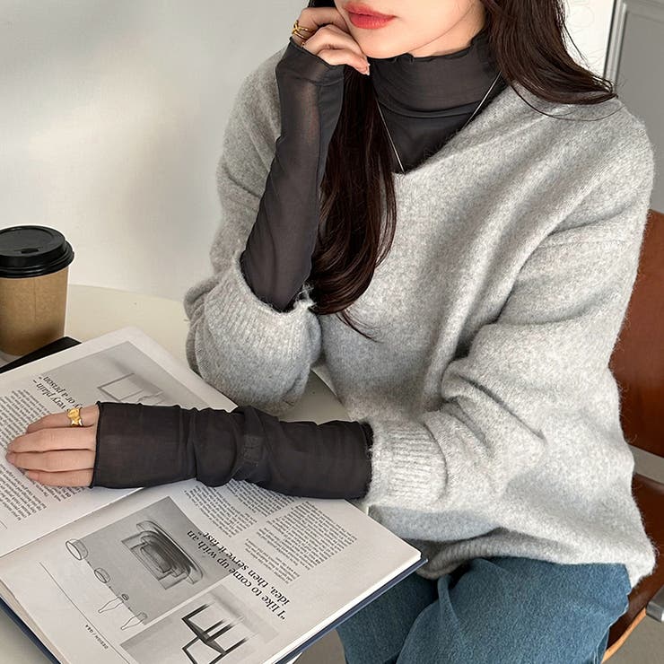 セーラーカラーニット Vネック プルオーバーニット | COCOMOMO | 詳細画像12 