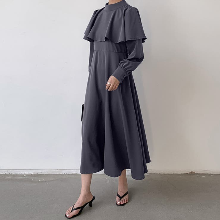 ケープワンピース ワンピース ロングワンピース | COCOMOMO | 詳細画像5 