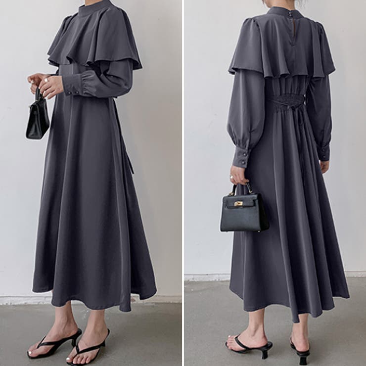 ケープワンピース ワンピース ロングワンピース | COCOMOMO | 詳細画像7 