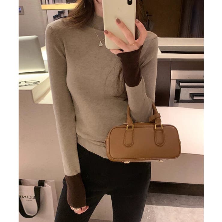 配色ニット リブニット ハイネック | COCOMOMO | 詳細画像33 