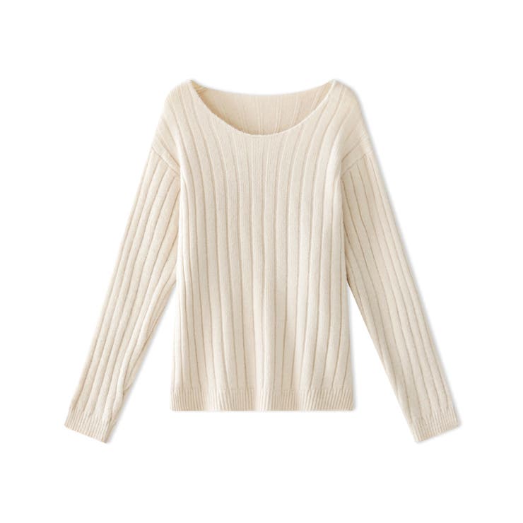 リブニット ざっくりラウンドネック オフィスカジュアル | COCOMOMO | 詳細画像17 