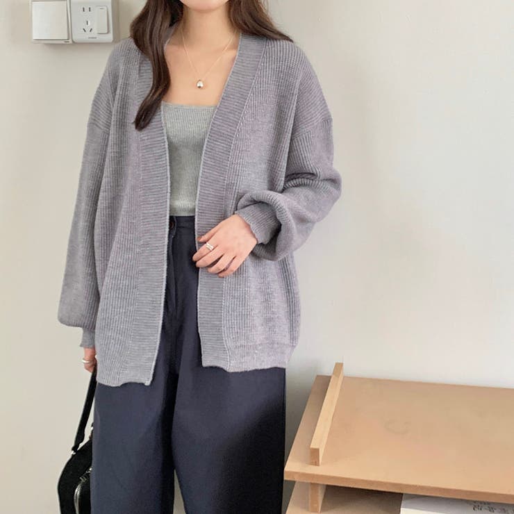 ニットカーディガン ボリューム袖 トッパーカーディガン | COCOMOMO | 詳細画像10 