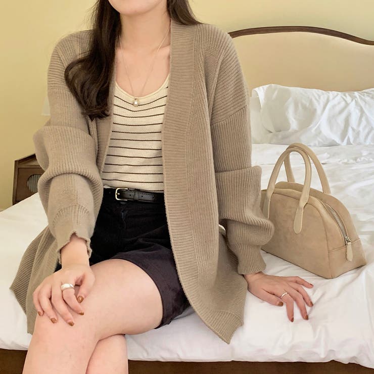 ニットカーディガン ボリューム袖 トッパーカーディガン | COCOMOMO | 詳細画像13 