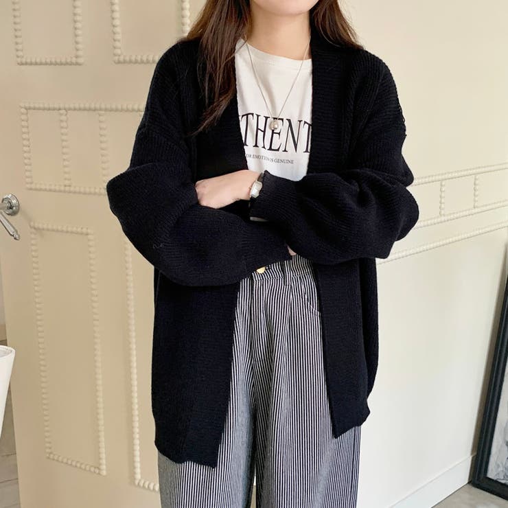 ニットカーディガン ボリューム袖 トッパーカーディガン | COCOMOMO | 詳細画像18 