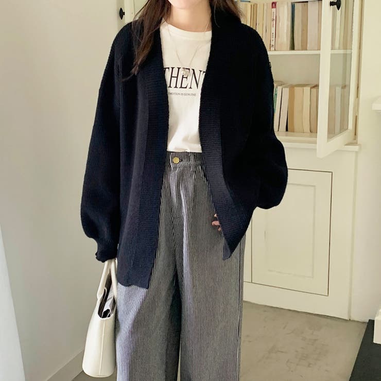 ニットカーディガン ボリューム袖 トッパーカーディガン | COCOMOMO | 詳細画像19 