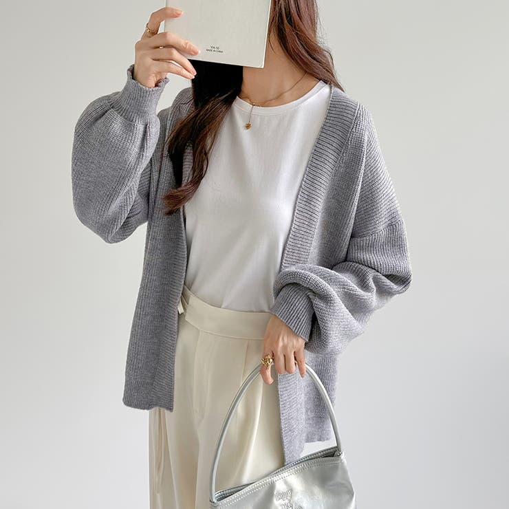 ニットカーディガン ボリューム袖 トッパーカーディガン | COCOMOMO | 詳細画像24 