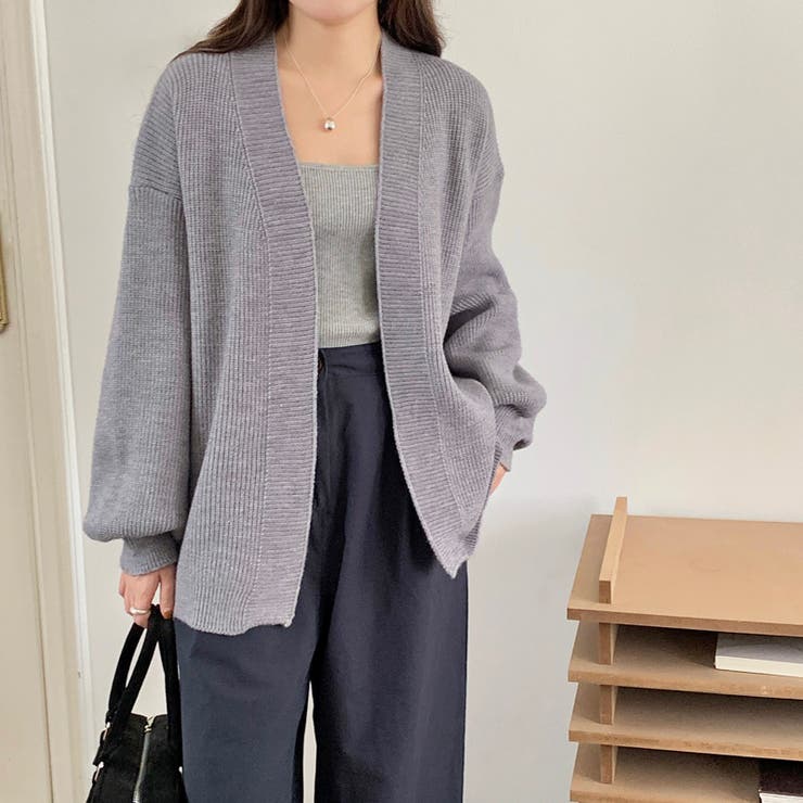 ニットカーディガン ボリューム袖 トッパーカーディガン | COCOMOMO | 詳細画像9 