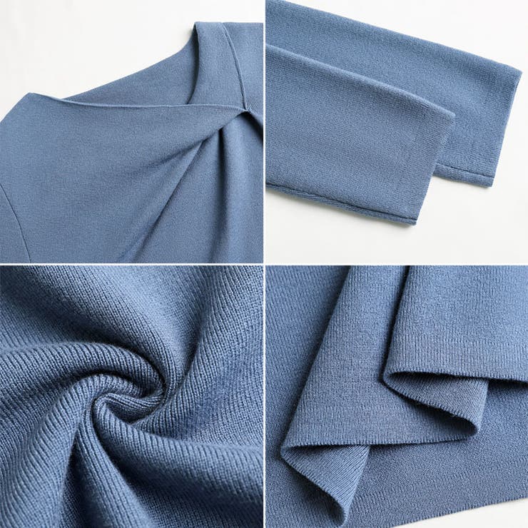 イレギュラーネックニット オフィスカジュアル きれいめニット | COCOMOMO | 詳細画像19 