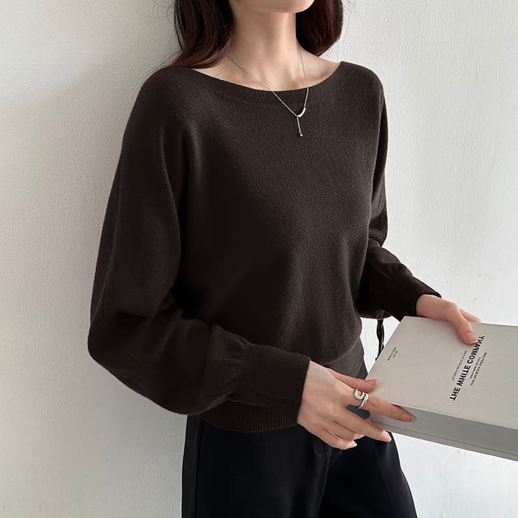 ボートネックニット ワンショルダー オフショルダー | COCOMOMO | 詳細画像42 