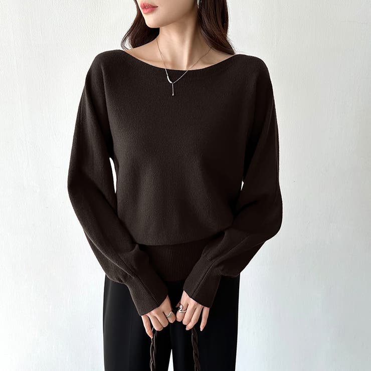 ボートネックニット ワンショルダー オフショルダー | COCOMOMO | 詳細画像41 