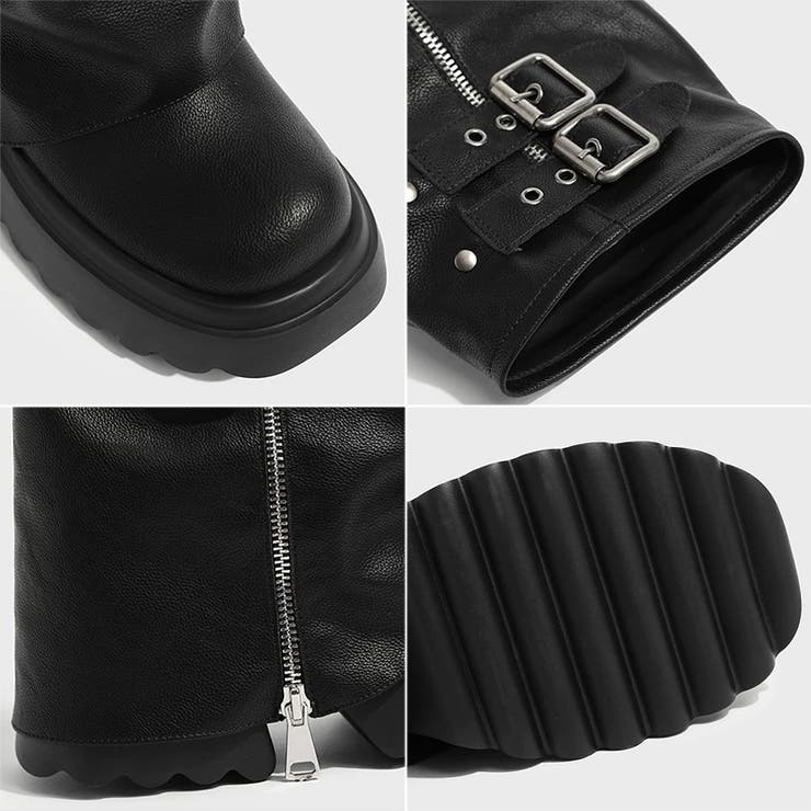 厚底ブーツ ショートブーツ ベルト付きカバーブーツ | COCOMOMO | 詳細画像19 