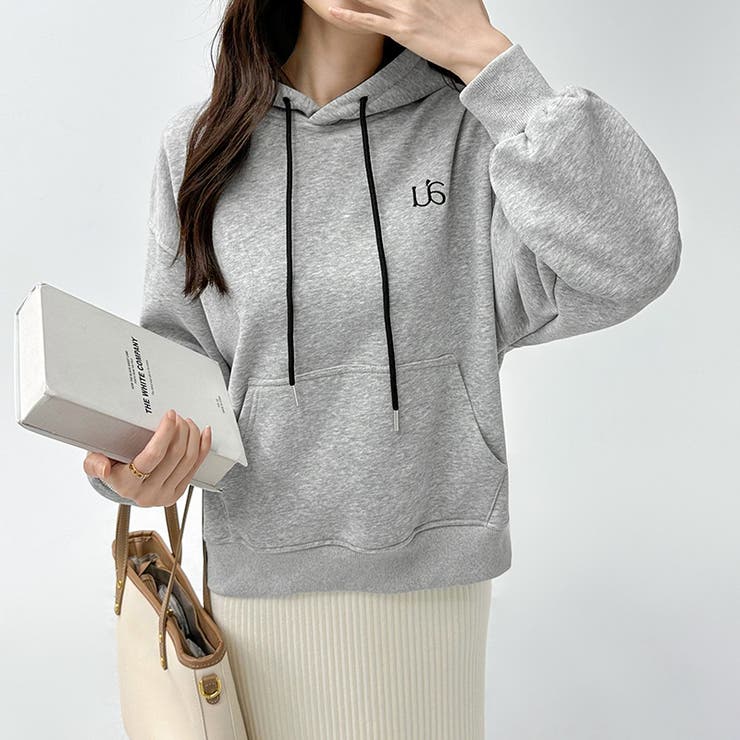 裏起毛 パーカー バイカラーフード付き | COCOMOMO | 詳細画像13 