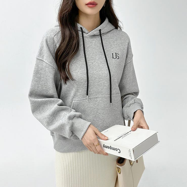 裏起毛 パーカー バイカラーフード付き | COCOMOMO | 詳細画像9 