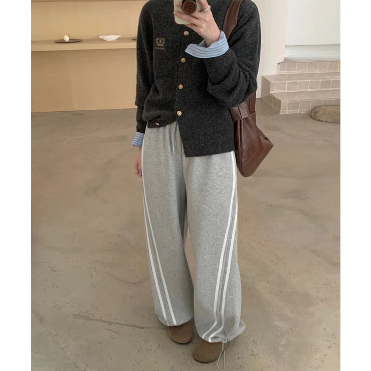 裏起毛 トラックパンツ ラインパンツ | COCOMOMO | 詳細画像4 