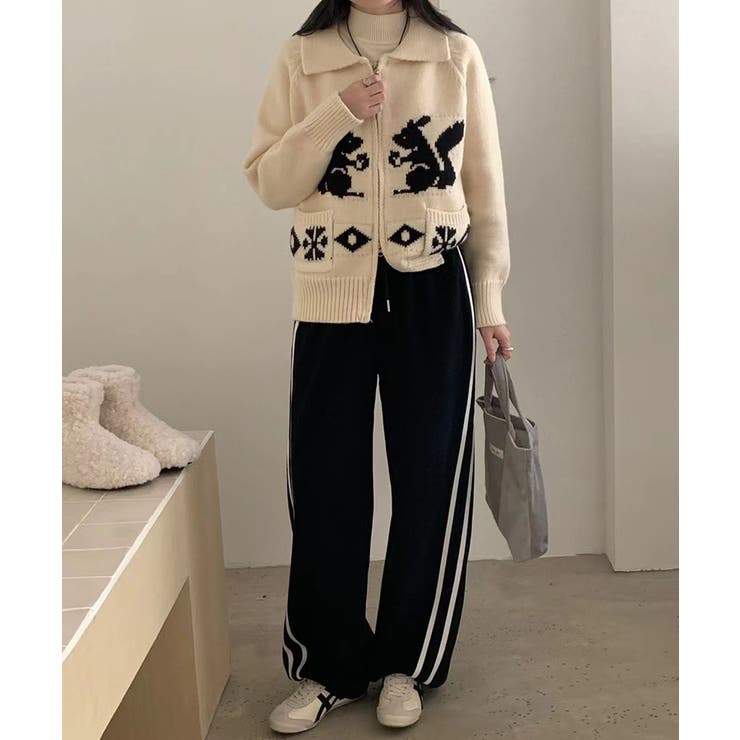 裏起毛 トラックパンツ ラインパンツ | COCOMOMO | 詳細画像7 