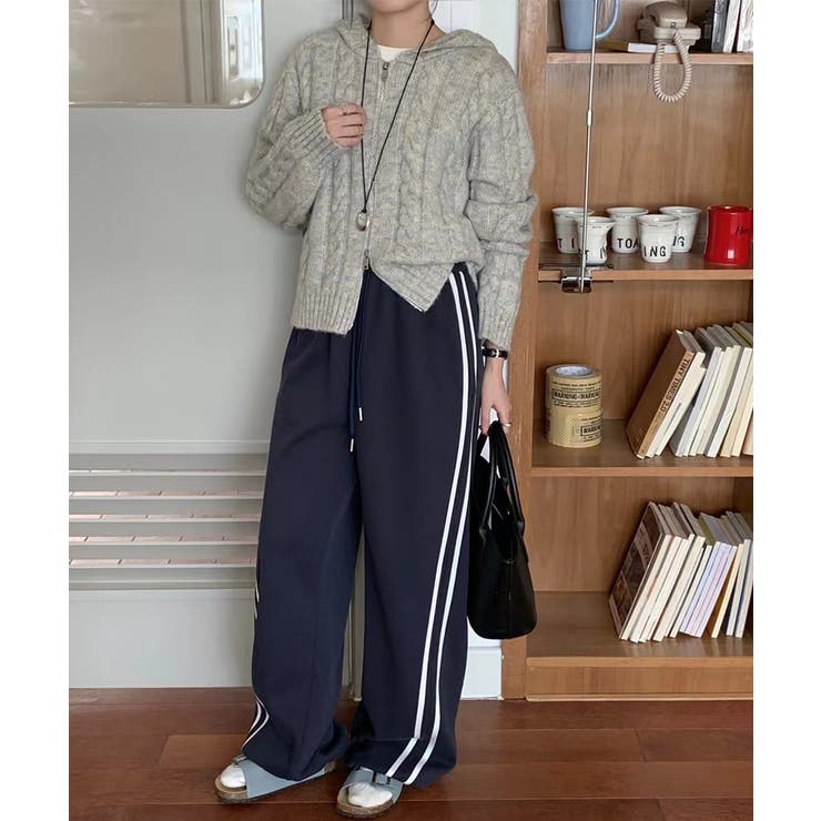 裏起毛 トラックパンツ ラインパンツ | COCOMOMO | 詳細画像9 