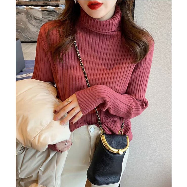 やわらかリブタートルネック タートルネック リブニット | COCOMOMO | 詳細画像19 