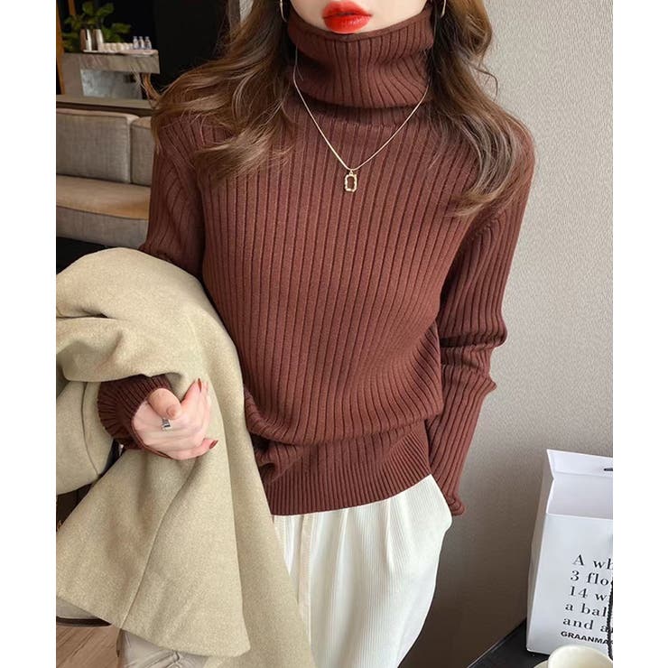 やわらかリブタートルネック タートルネック リブニット | COCOMOMO | 詳細画像21 