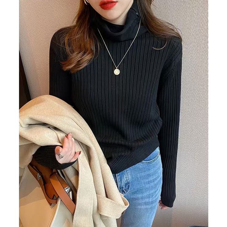 やわらかリブタートルネック タートルネック リブニット | COCOMOMO | 詳細画像22 