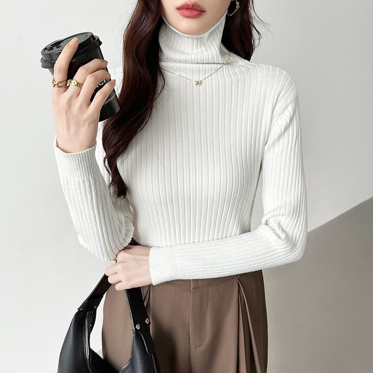 やわらかリブタートルネック タートルネック リブニット | COCOMOMO | 詳細画像4 