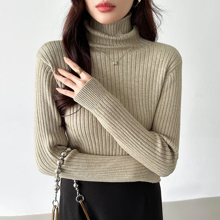 やわらかリブタートルネック タートルネック リブニット | COCOMOMO | 詳細画像8 