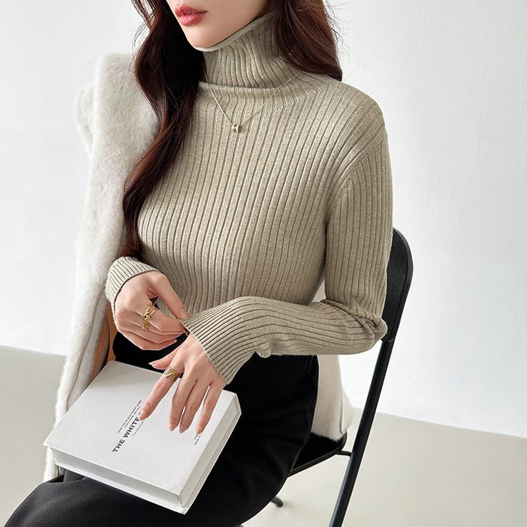 やわらかリブタートルネック タートルネック リブニット | COCOMOMO | 詳細画像9 