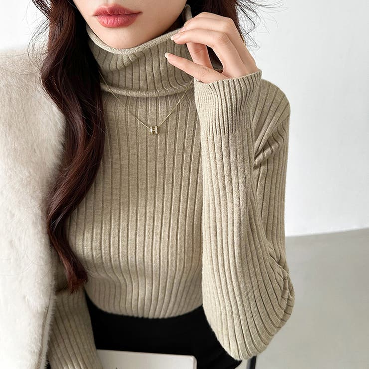 やわらかリブタートルネック タートルネック リブニット | COCOMOMO | 詳細画像13 