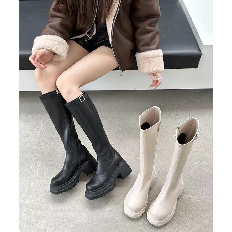 ロングブーツ 厚底 ジョッキーブーツ[品番：COCW0006204]｜COCOMOMO