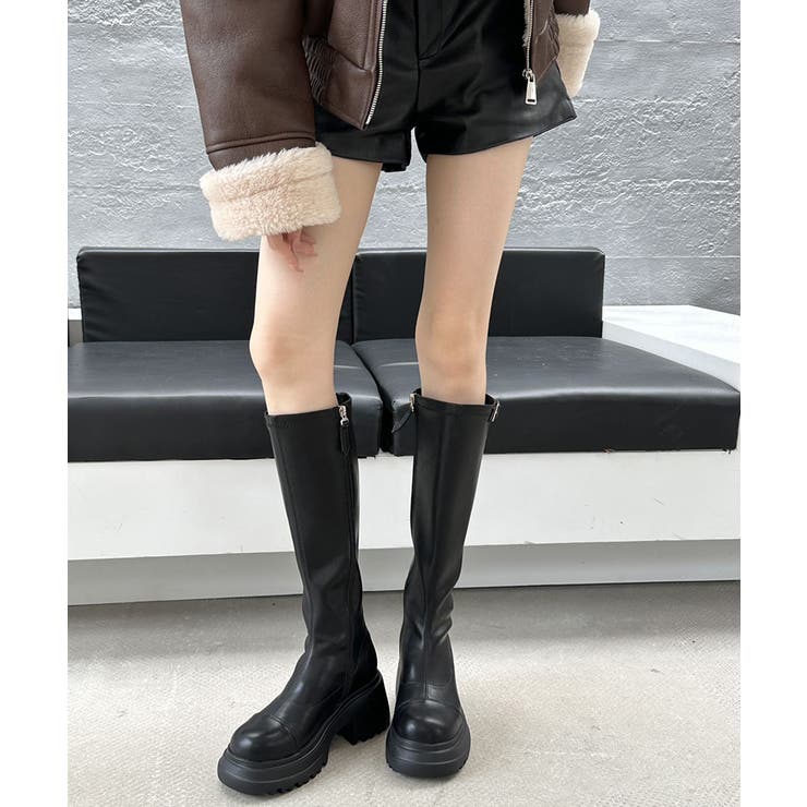 ロングブーツ 厚底 ジョッキーブーツ[品番：COCW0006204]｜COCOMOMO