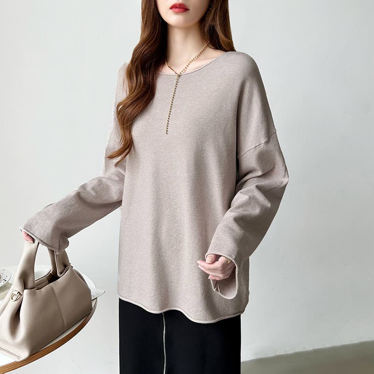 もっちり柔らかルーズニット ボートネックニット オフィスカジュアル | COCOMOMO | 詳細画像35 