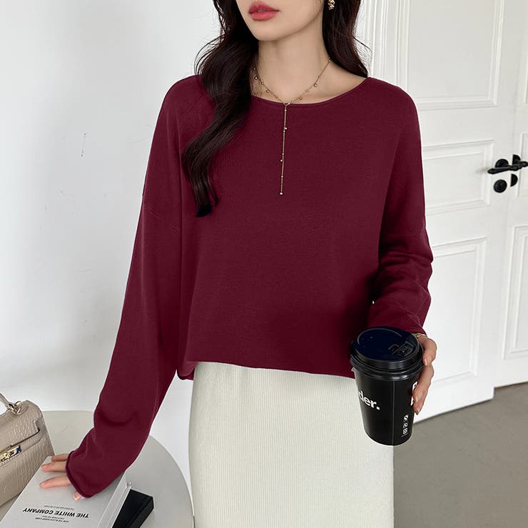 もっちり柔らかルーズニット ボートネックニット オフィスカジュアル | COCOMOMO | 詳細画像23 