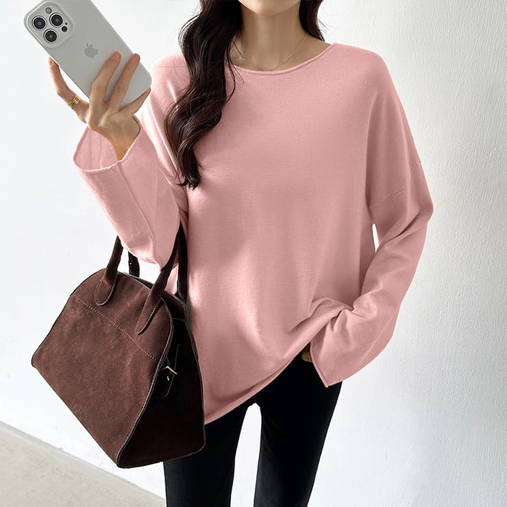 もっちり柔らかルーズニット ボートネックニット オフィスカジュアル | COCOMOMO | 詳細画像32 