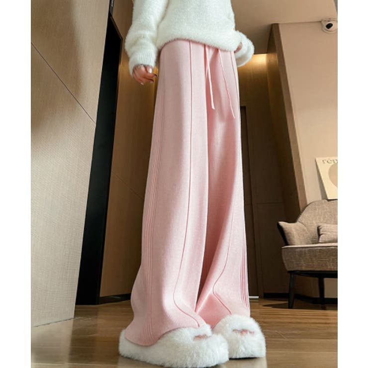 ワイドパンツ ニットパンツ ゆったりストレートパンツ | COCOMOMO | 詳細画像10 