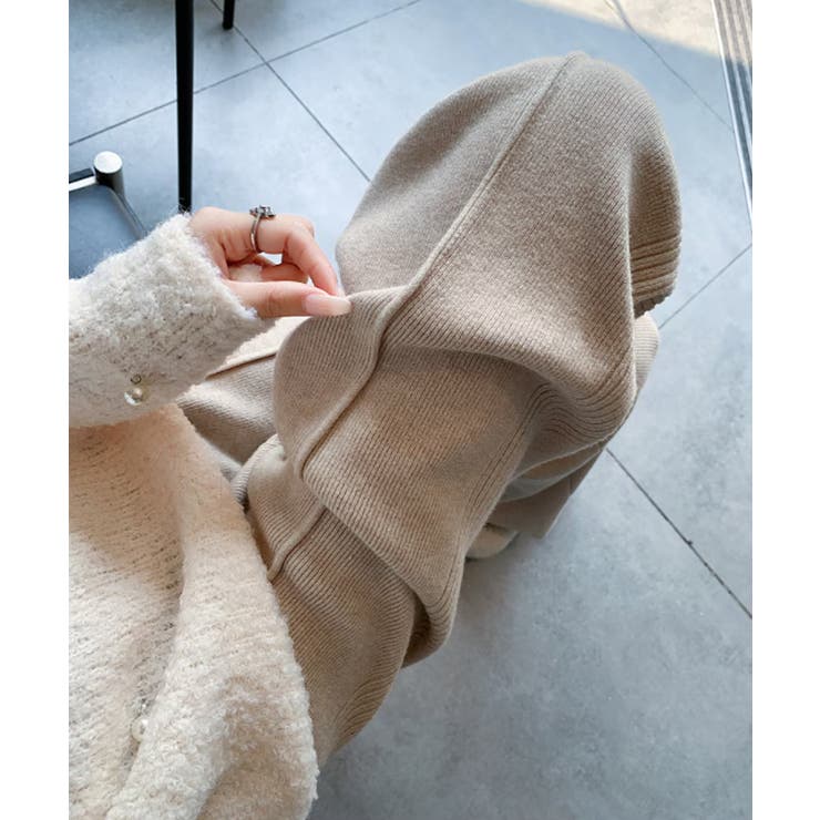 ワイドパンツ ニットパンツ ゆったりストレートパンツ[品番