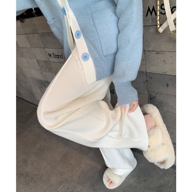 ワイドパンツ ニットパンツ ゆったりストレートパンツ | COCOMOMO | 詳細画像2 