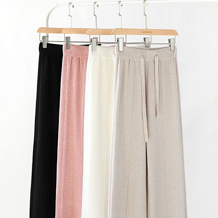 ワイドパンツ ニットパンツ ゆったりストレートパンツ | COCOMOMO | 詳細画像24 