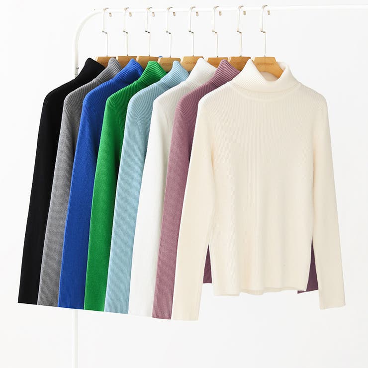 リブニット タートルネック ストレッチニット | COCOMOMO | 詳細画像36 