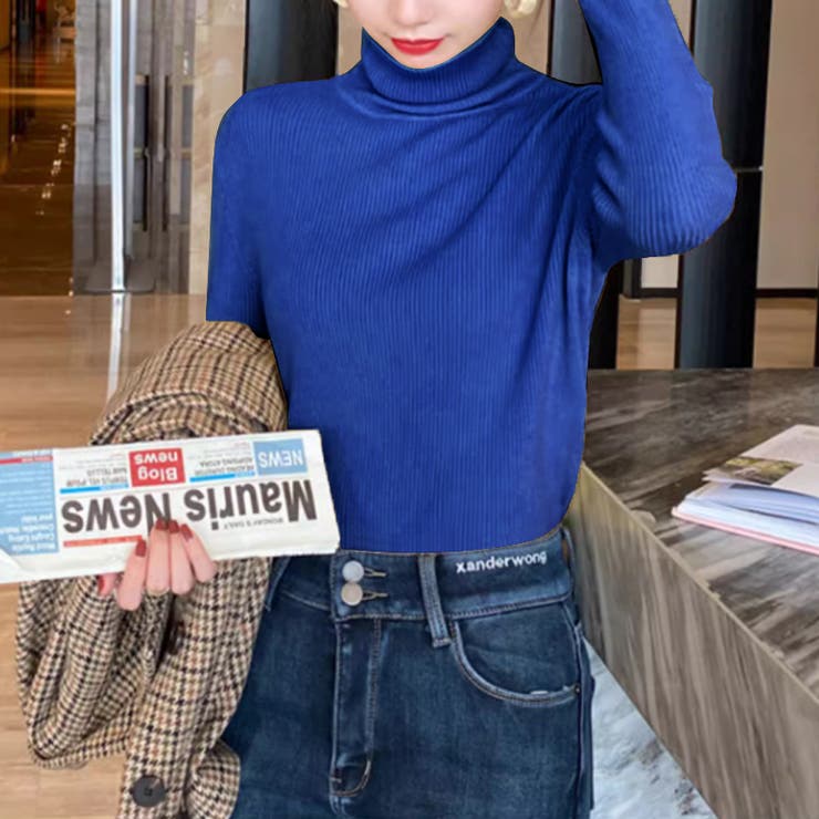 リブニット タートルネック ストレッチニット | COCOMOMO | 詳細画像32 