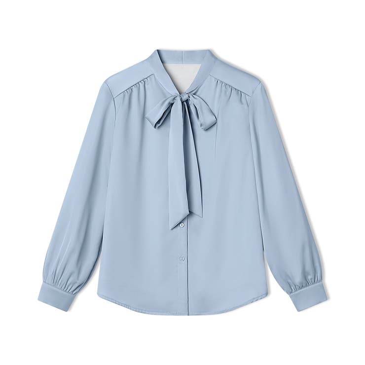 裏起毛 ボウタイブラウス リボンブラウス | COCOMOMO | 詳細画像16 