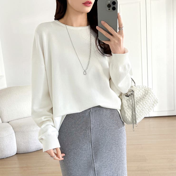 ニット きれいめロングニット ヤク風ハイゲージニット | COCOMOMO | 詳細画像14 