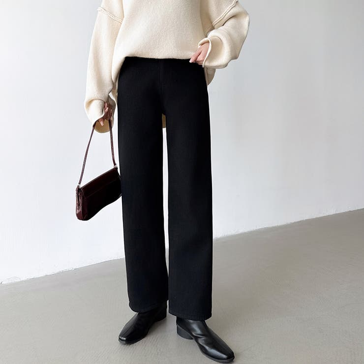 裏起毛 デニムパンツ セミワイドストレートパンツ | COCOMOMO | 詳細画像39 