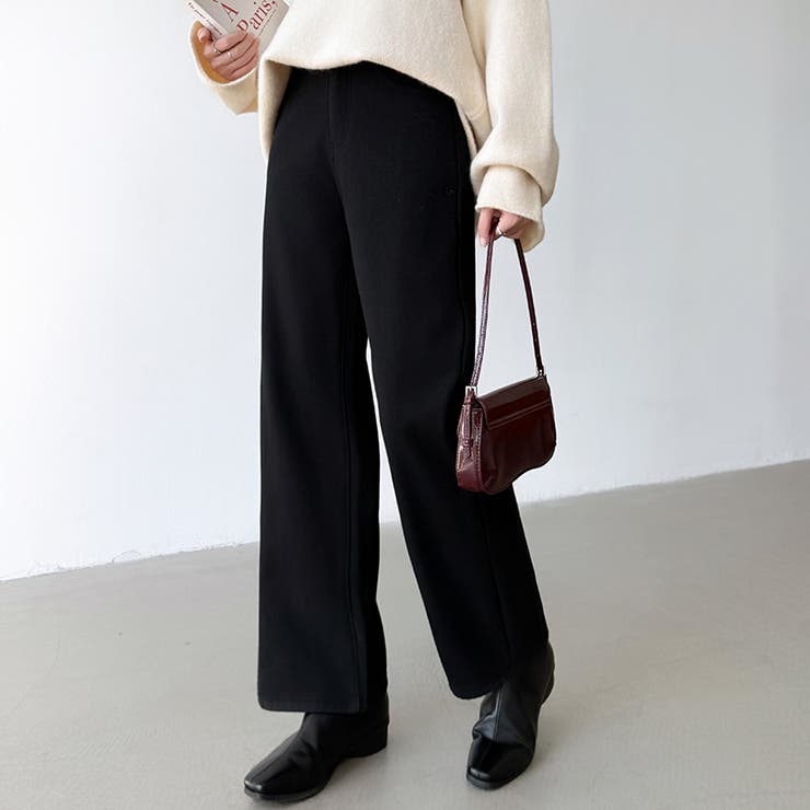 裏起毛 デニムパンツ セミワイドストレートパンツ | COCOMOMO | 詳細画像42 