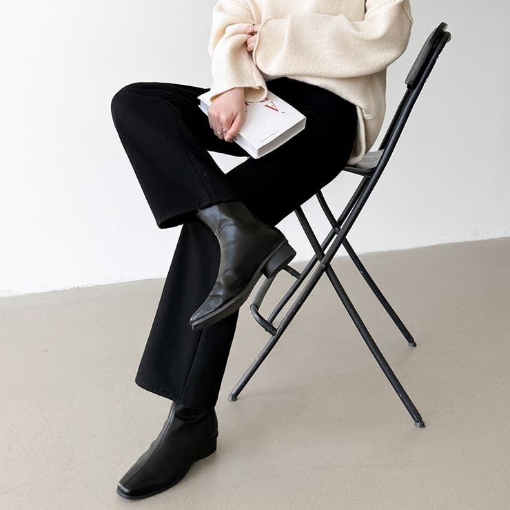 裏起毛 デニムパンツ セミワイドストレートパンツ | COCOMOMO | 詳細画像48 